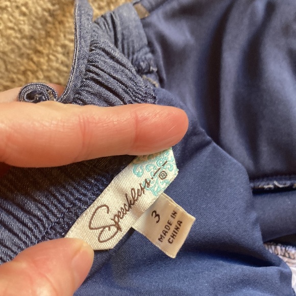 💵3 for $20✅Speechless denim/floral size 3 sundress eyelet lace - Picture 10 of 13